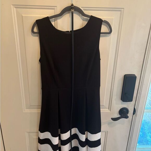 Calvin Klein Belted Black and White Striped Mini Dress - Picture 4 of 5